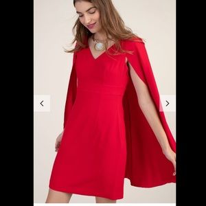 Trina Turk red interview dress